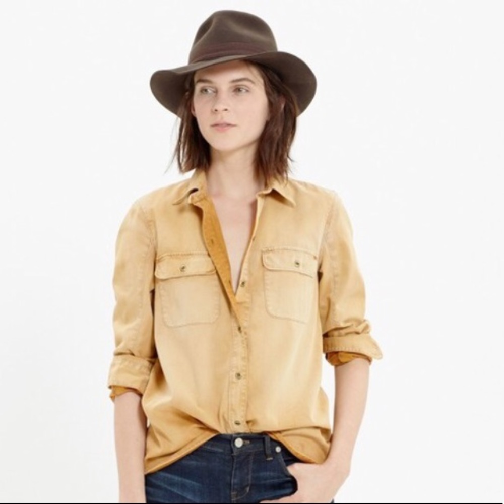 Madewell tomboy workshirt in gold